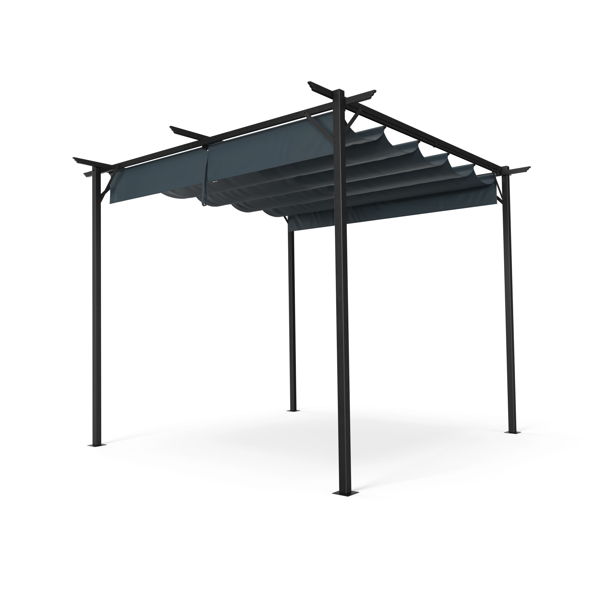 Blumfeldt Pantheon Robust pergola 3 x 3 m čelik otporan na vremenske uvjete premazan zaštitnim lakiranjem s bočnim roletama