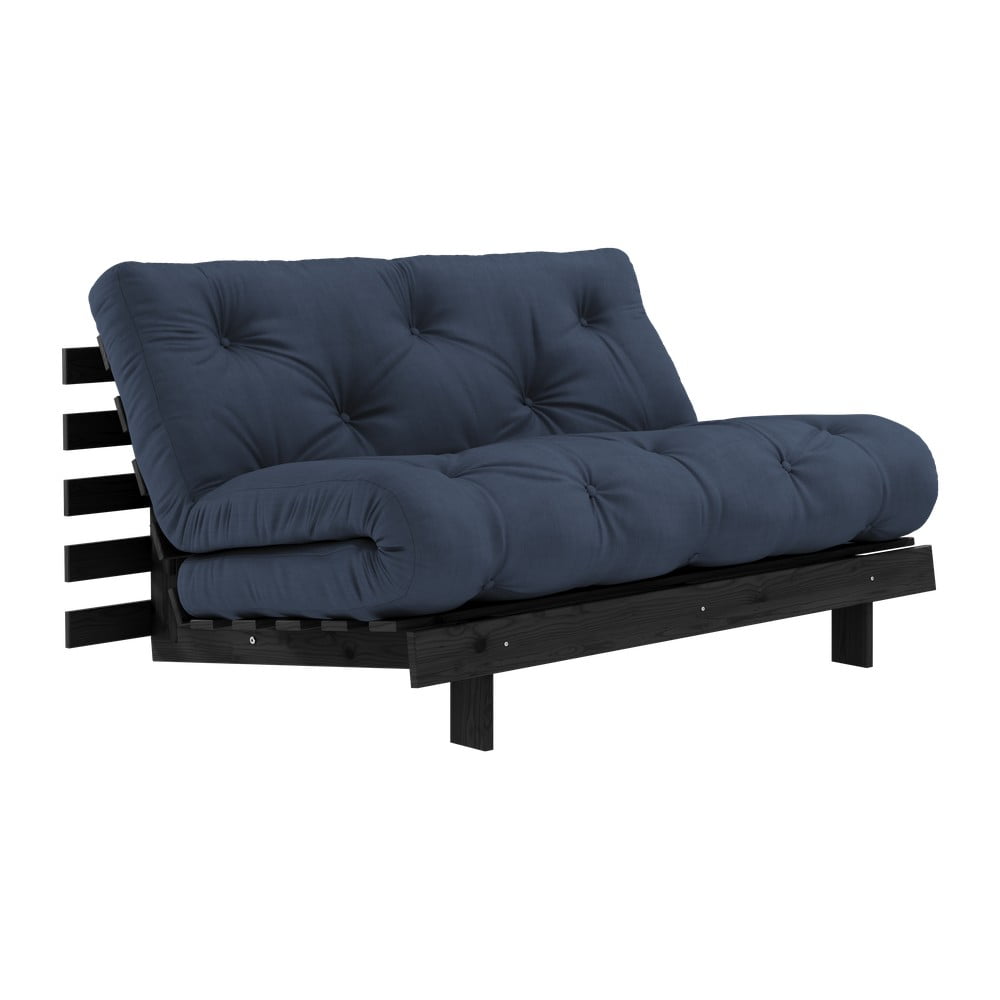 Tamno plava sklopiva sofa 140 cm Roots Black Night – Karup Design