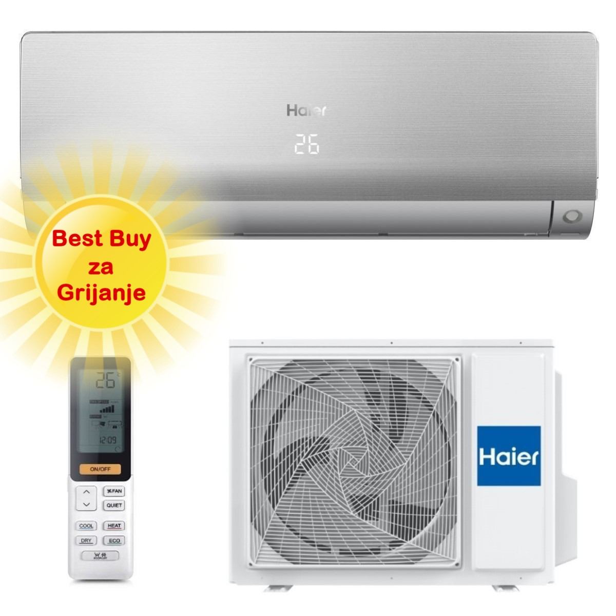 Haier Klima Uređaj 2,6Kw As25S2Sf1Fa-S/1U25S2Sm1Fa