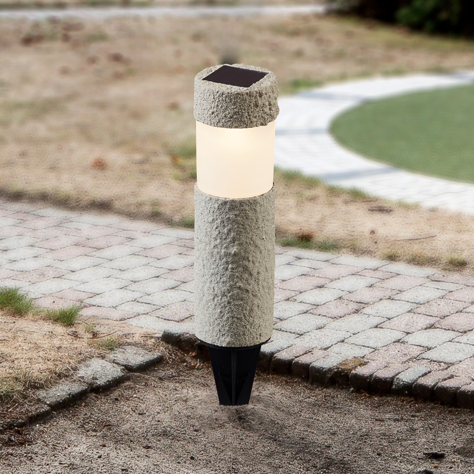 Siva LED solarna svjetiljka Mino