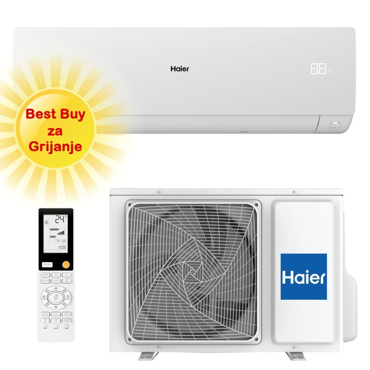 Haier Klima Uređaj 2,6Kw As25Sbbhra-Mw/1U25Debfra-Sh - Optimizir