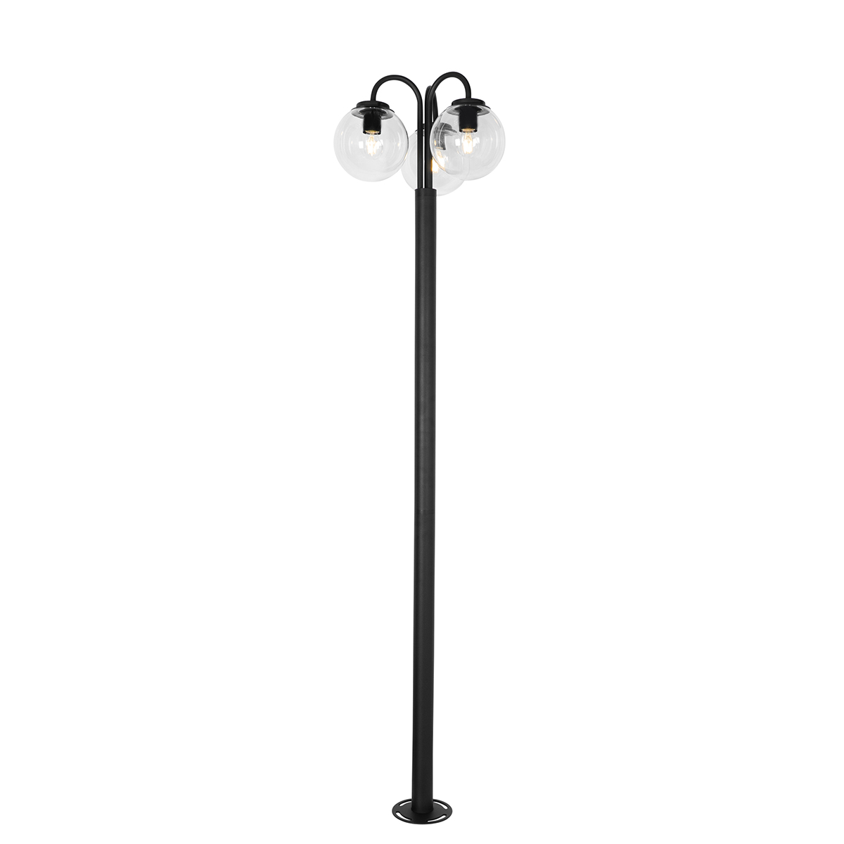 Lampion crni s plastikom 200 cm 3-svjetla IP44 - Sfera