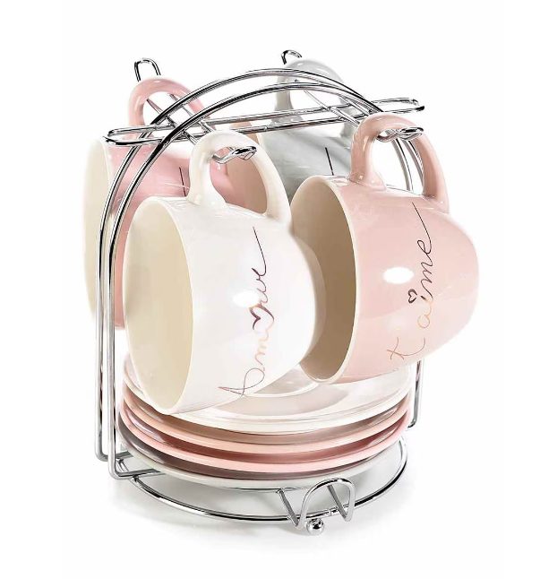 Set od 4 porculanske šalice sa stalkom „Relax“