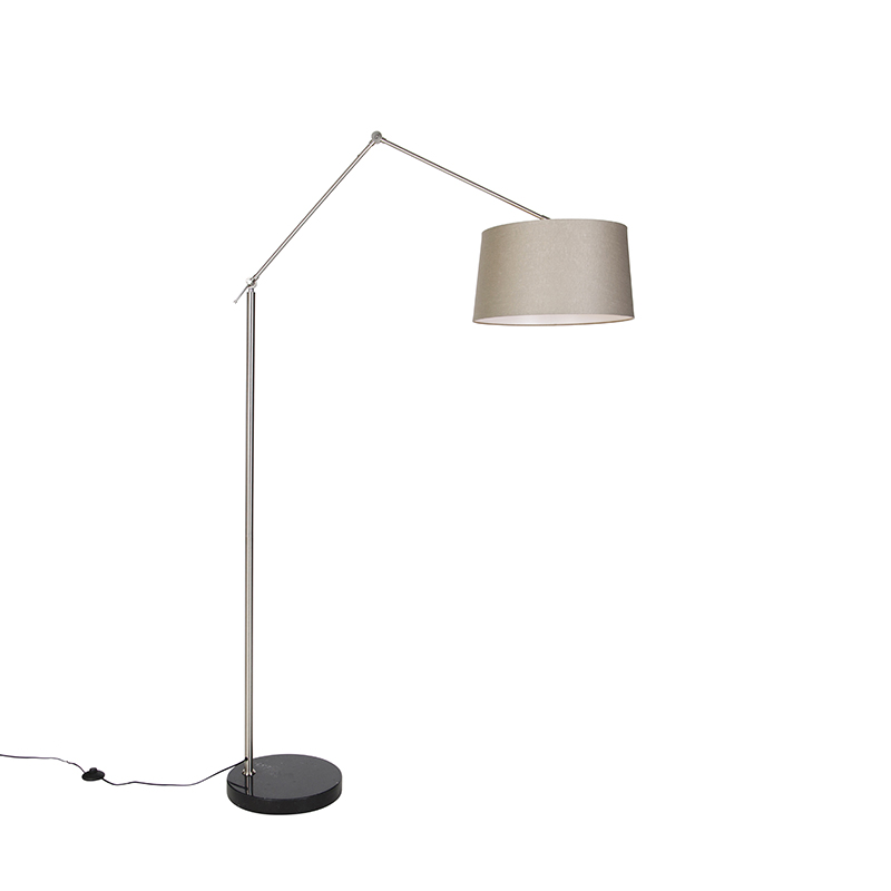 Moderna podna lampa od čelika s taupe sjenilom 45 cm - Editor