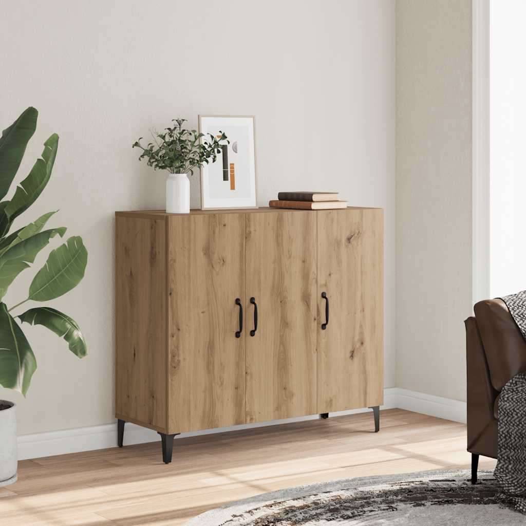 Komoda boja hrasta artisana 90 x 34 x 80 cm konstruirano drvo