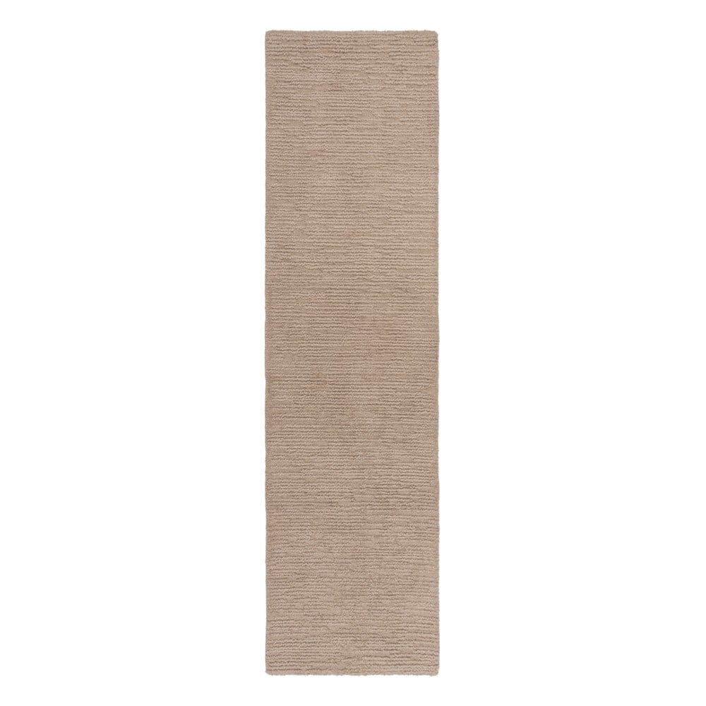 Bež ručno rađena vunena staza 80x230 cm Harris Boucle – Flair Rugs