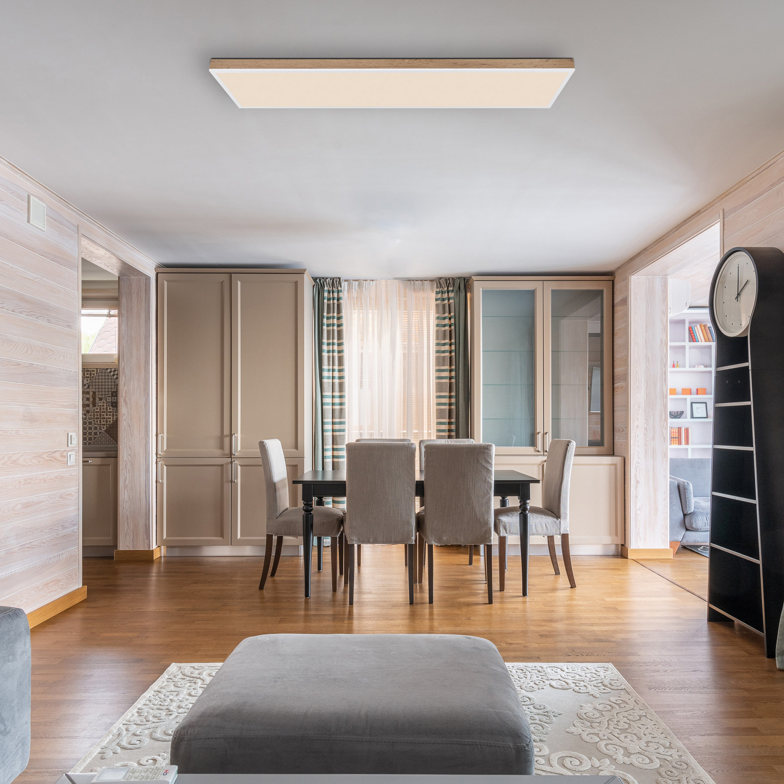 Doro LED stropna lampa, dužina 120 cm, tamno drvo, drvo, CCT