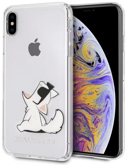 Maska Karl Lagerfeld iPhone Xs Max hardcase transparent Choupette Fun (KLHCI65CFNRC)