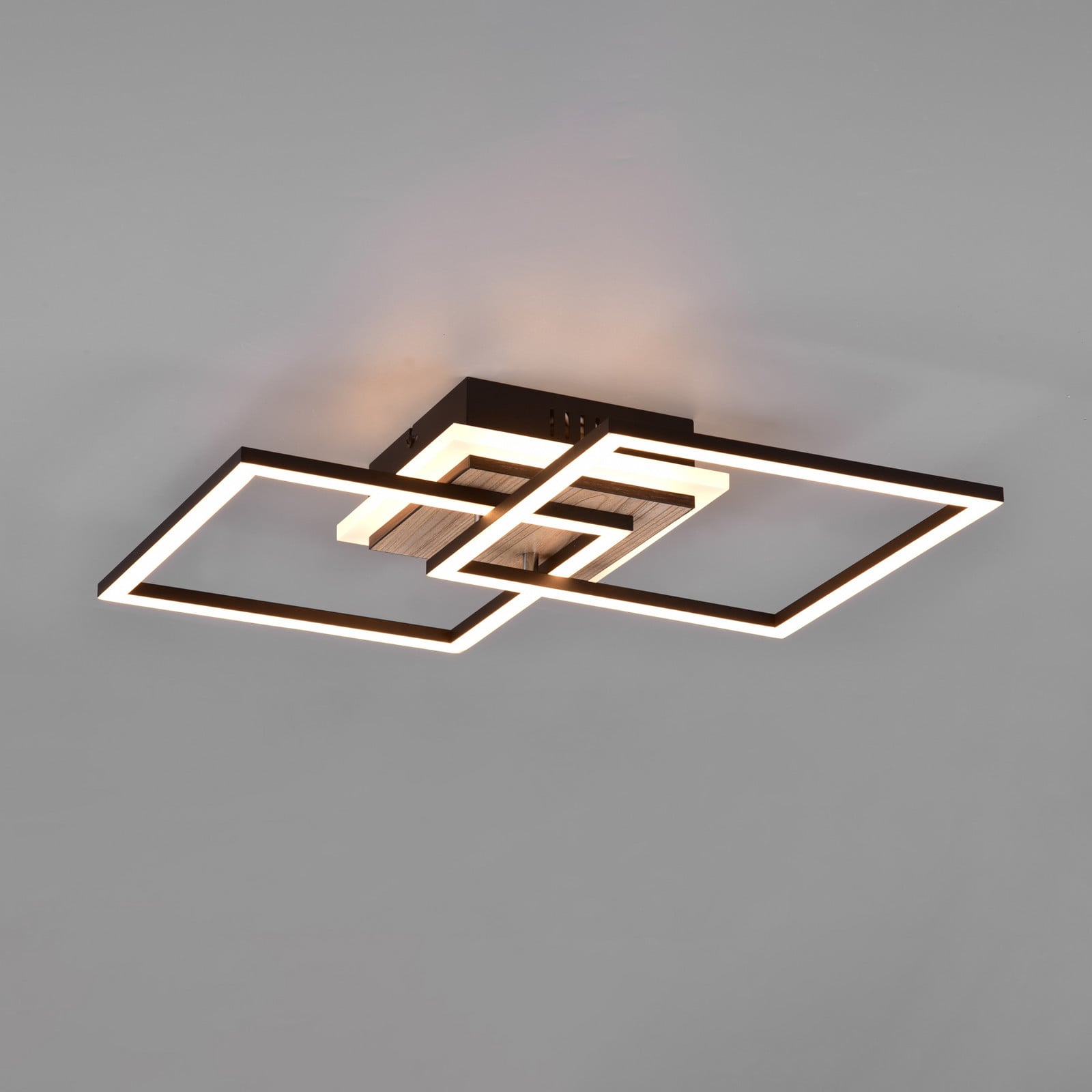 LED stropna svjetiljka Giro s 3 žarulje četvrtasti daljinski upravljač