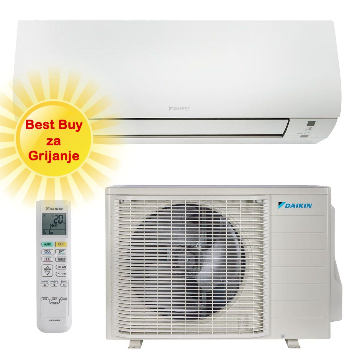 Daikin Klima Uređaj 3,5Kw Ftxtp35A/Rxtp35A - Optimiziran Za Grij