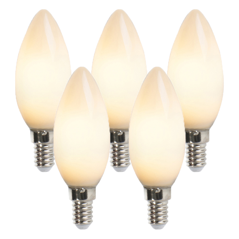 Set od 5 LED žarulja za svijeće E14 B35 2W 180lm 2350K