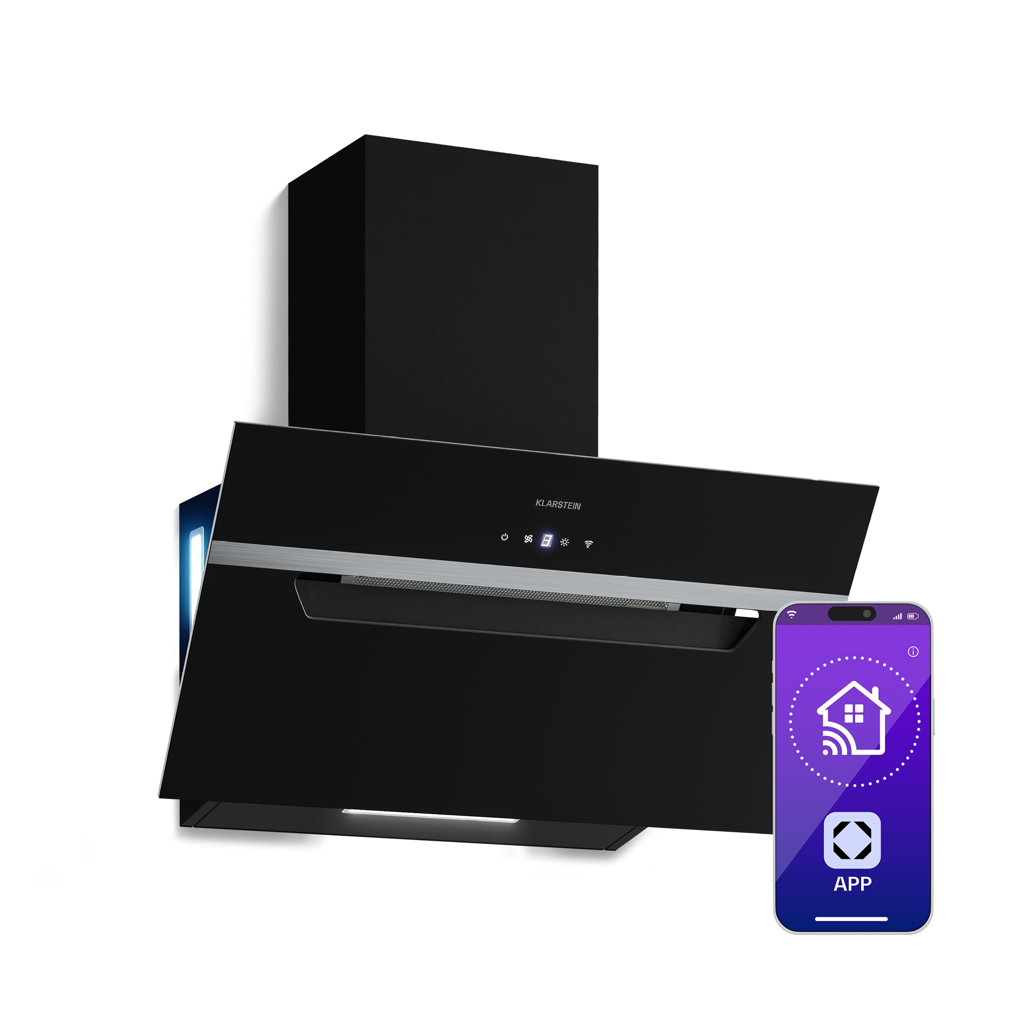 Klarstein BigBite kosa napa | režim ekstrakcije i recirkulacije zraka | sigurnosno staklo | 417 m³/h | 60 cm