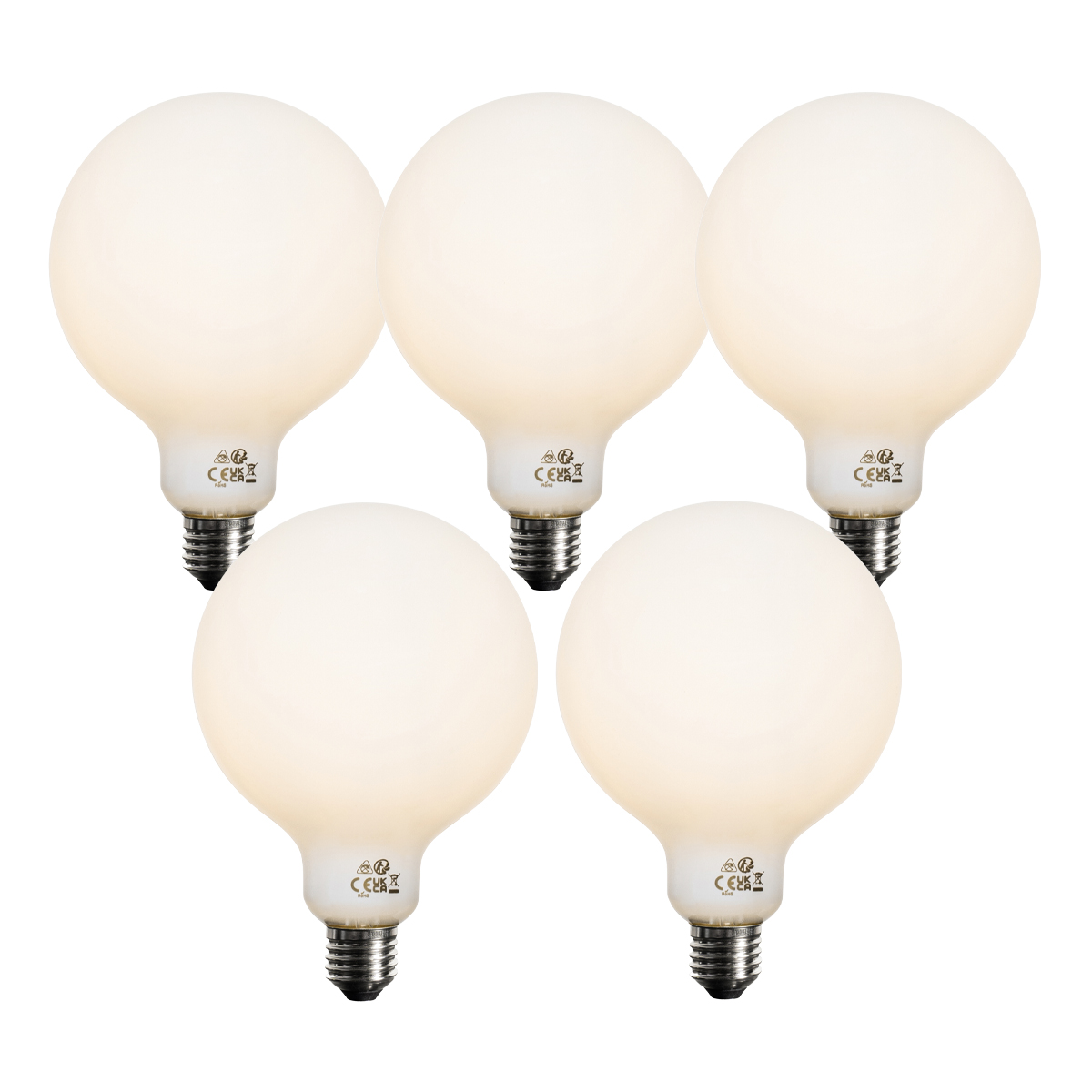 Set od 5 E27 prigušivih LED žarulja Opal G125 5W 450 lm 3000K