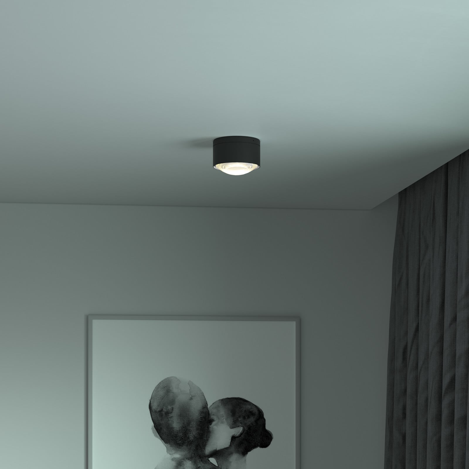 Pak! 120 Jedna LED stropna leća mat, crna