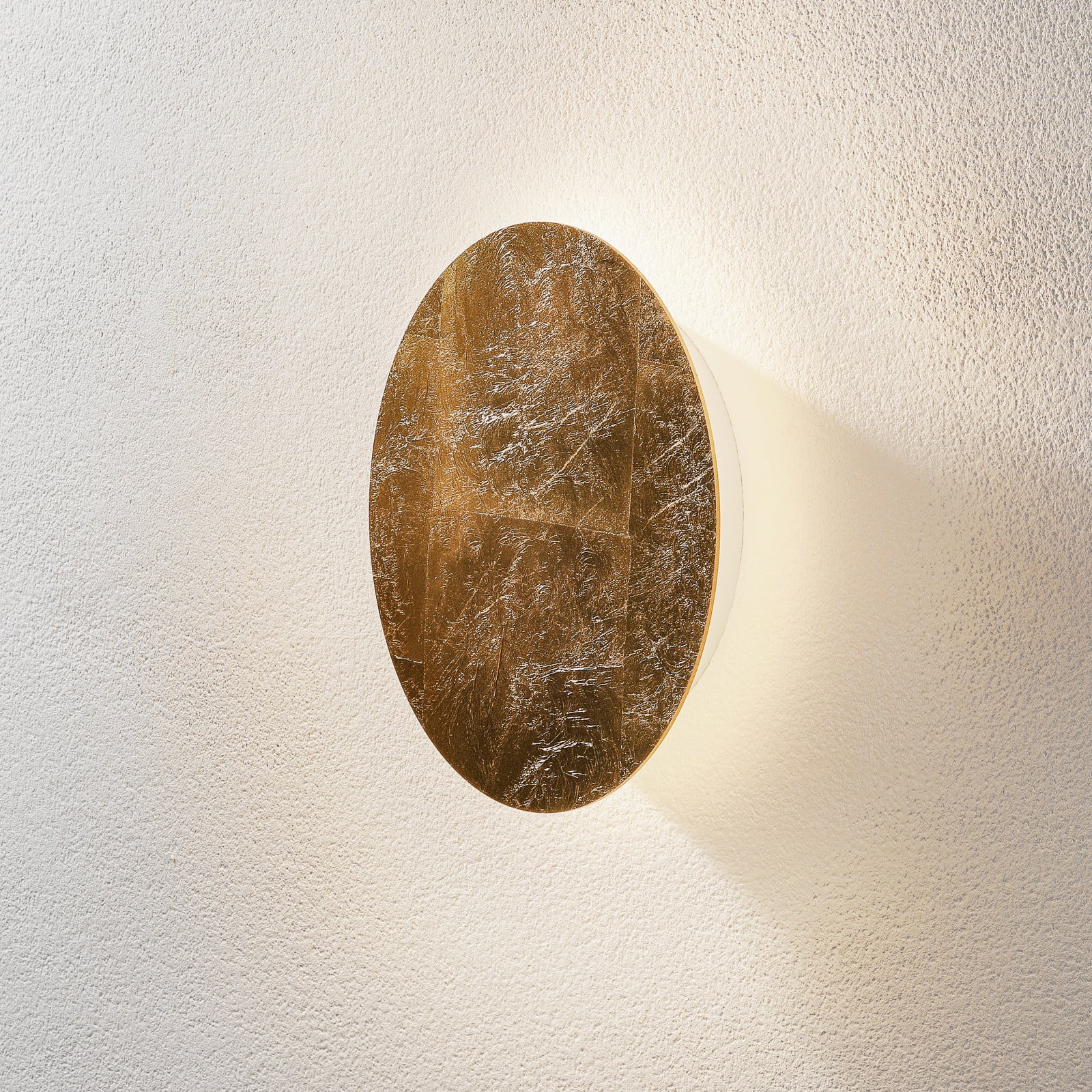 Escale Blade LED zidna svjetiljka, zlatni listići, Ø 24 cm