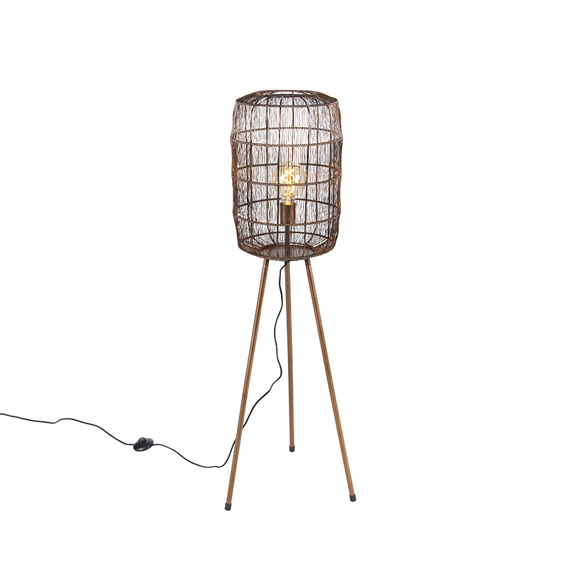 Moderna podna lampa tronožac bakar - Redo
