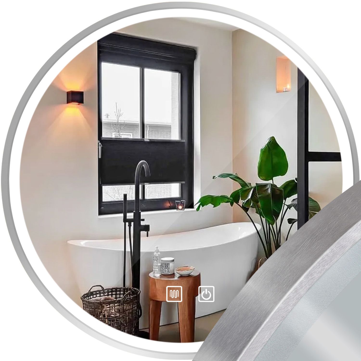 Ogledalo LED 60cm MMJ BRUSH SILVER