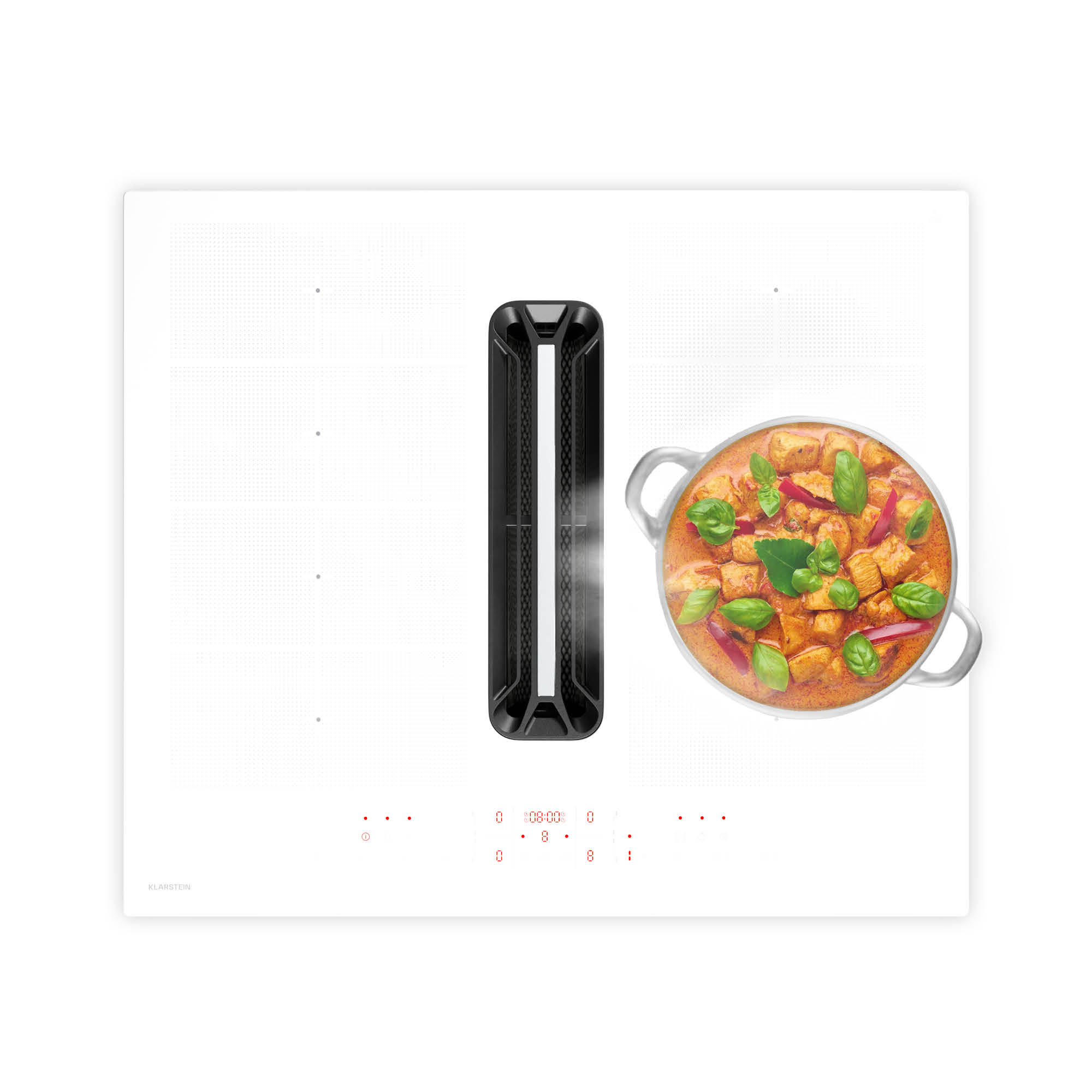 Klarstein AirJet FlexPro sustav za dovod zraka, Indukcijska ploča + napa, Flexi zona, Pojačivač