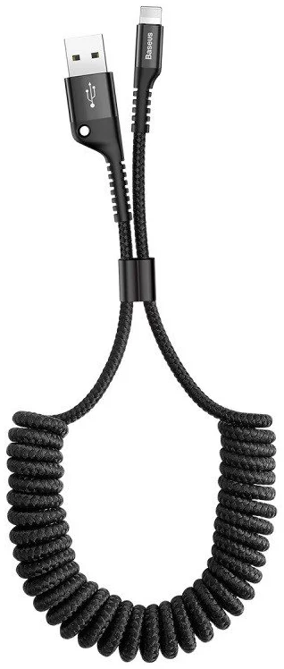 Kabel Baseus Spring-loaded cable Lightning 1m 2A (black) (6953156277397)
