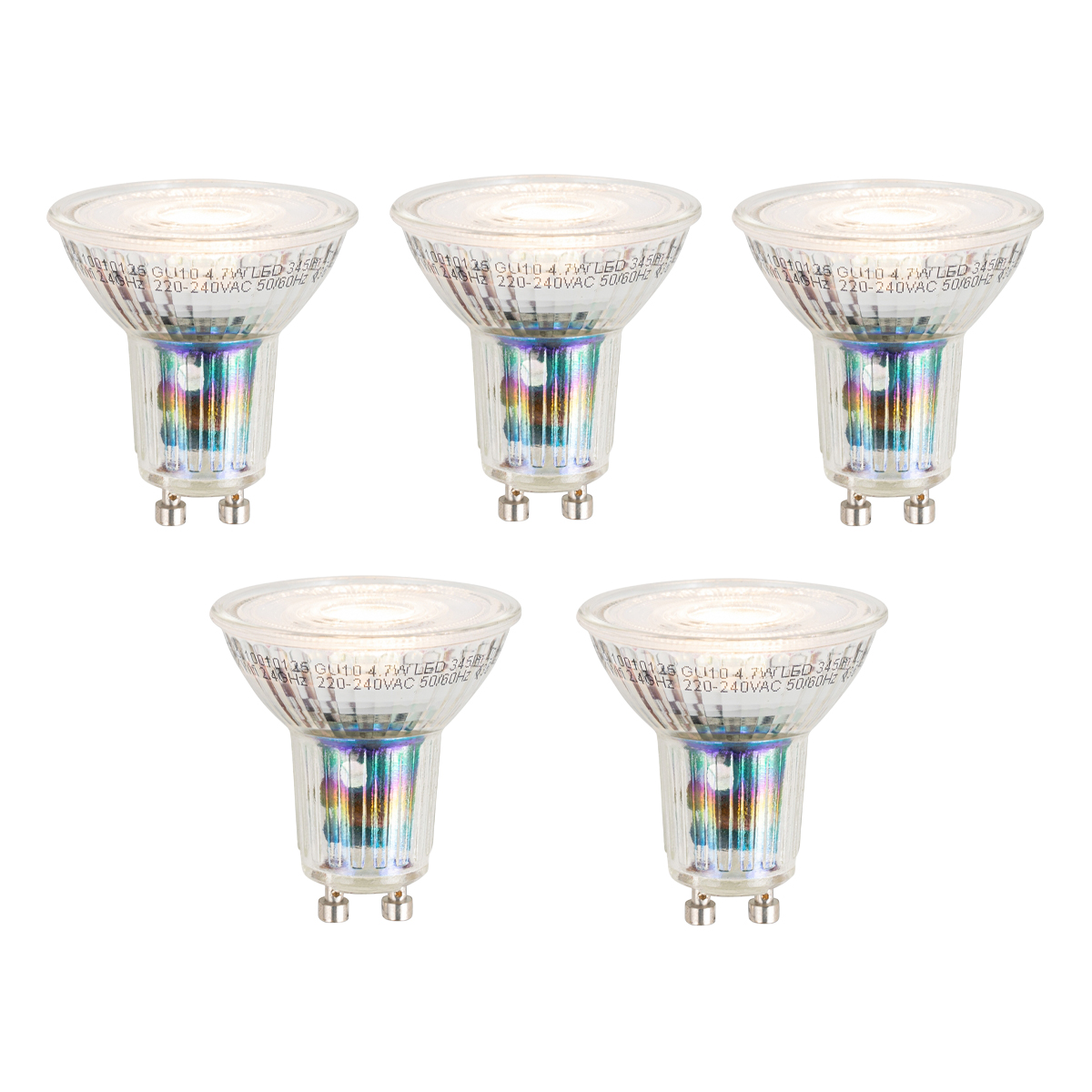 Set od 5 pametnih GU10 50mm prigušivih LED žarulja 4,7W 345 lm 2700-6500K