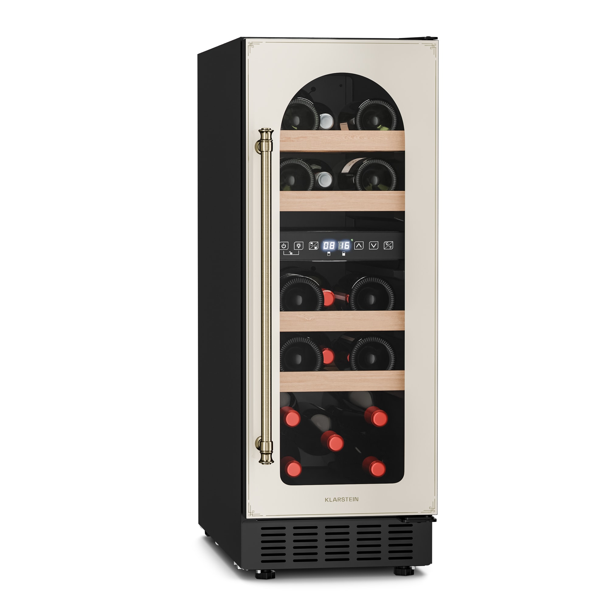 Klarstein Vinovilla Victoria 17 Duo hladnjak za vino, 2 rashladne zone, Upravljanje dodirom, 17 boca, 4 police