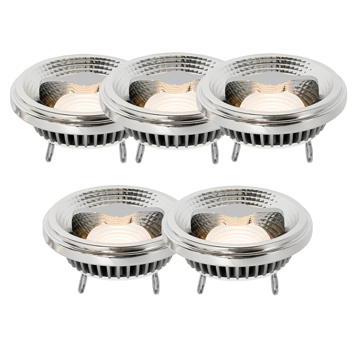 Set od 5 prigušivih LED žarulja G53 AR111 12W 600lm 2700K