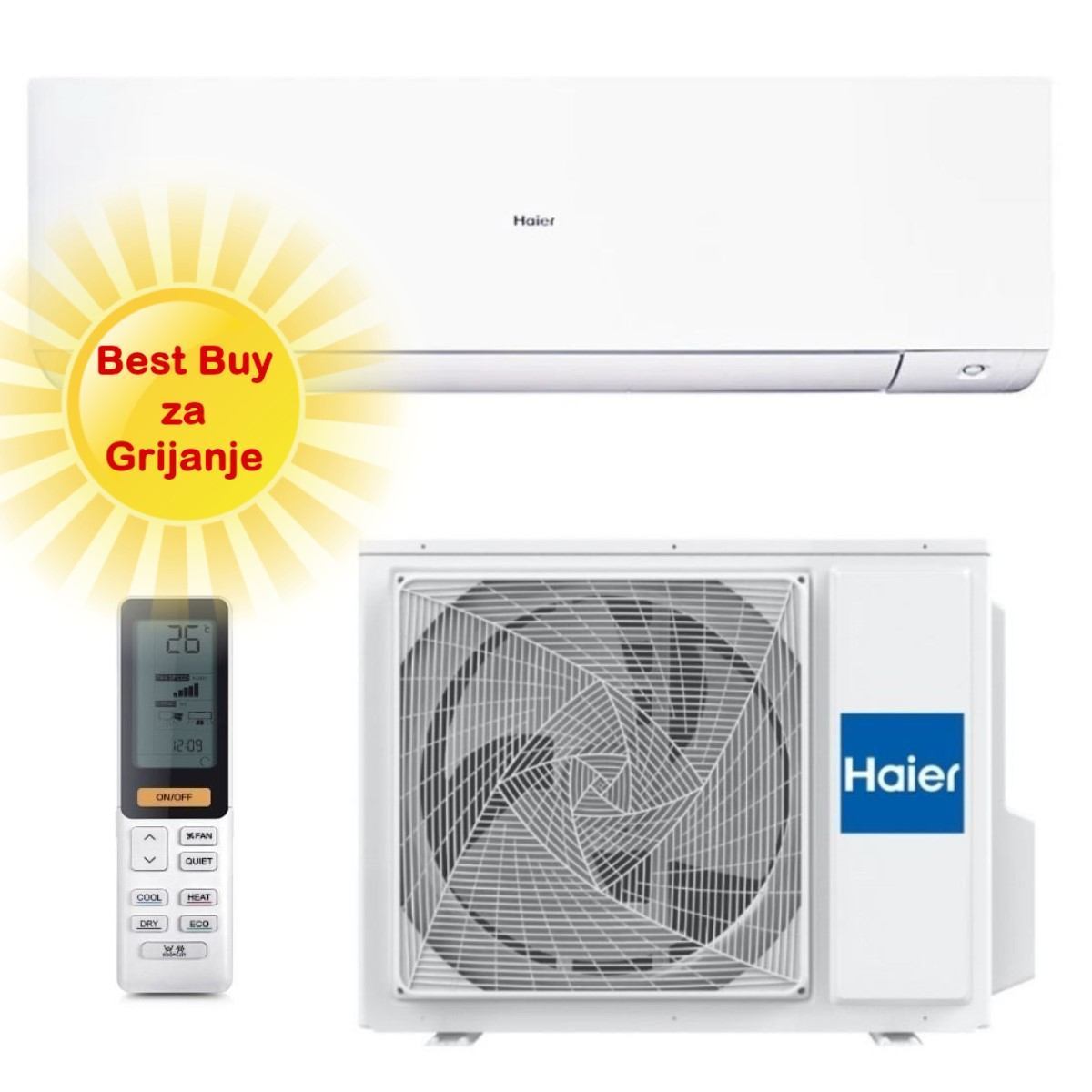 Haier Klima Uređaj 5Kw As50Xcahra/1U50Keffra-1 - Optimiziran Za