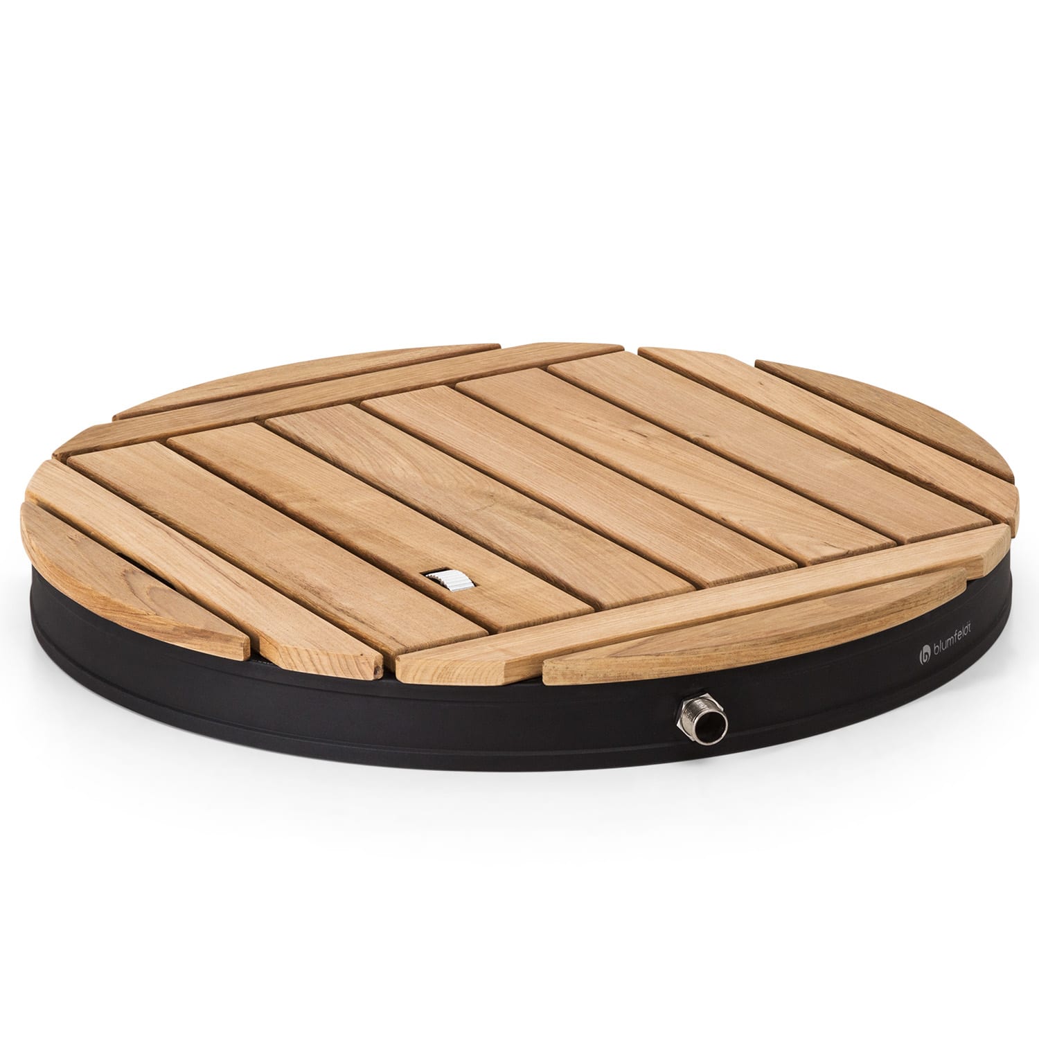 Blumfeldt Sumatra Teak Round, vrtni tuš, aluminij, tikovina, ručka