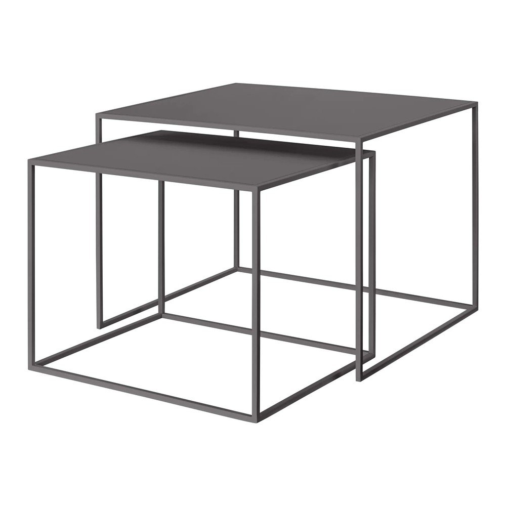 Tamno sivi metalni stolići za kavu u setu 2 kom 50x60 cm Fera – Blomus