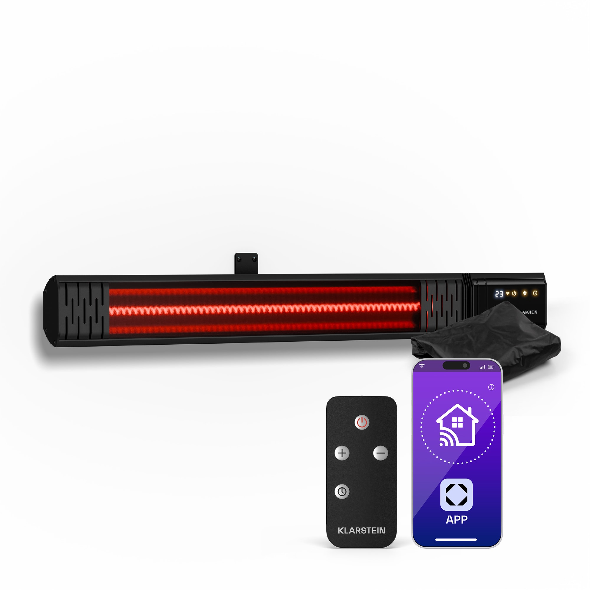 Klarstein Phantom infracrvena zidna grijalica | 2000 W | 15 m² | Snažna i tanka | 84 cm x 10 cm