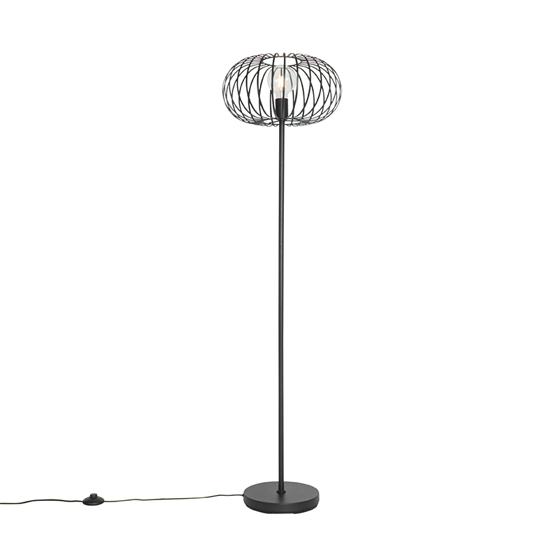 Dizajnerska podna lampa crna - Johanna