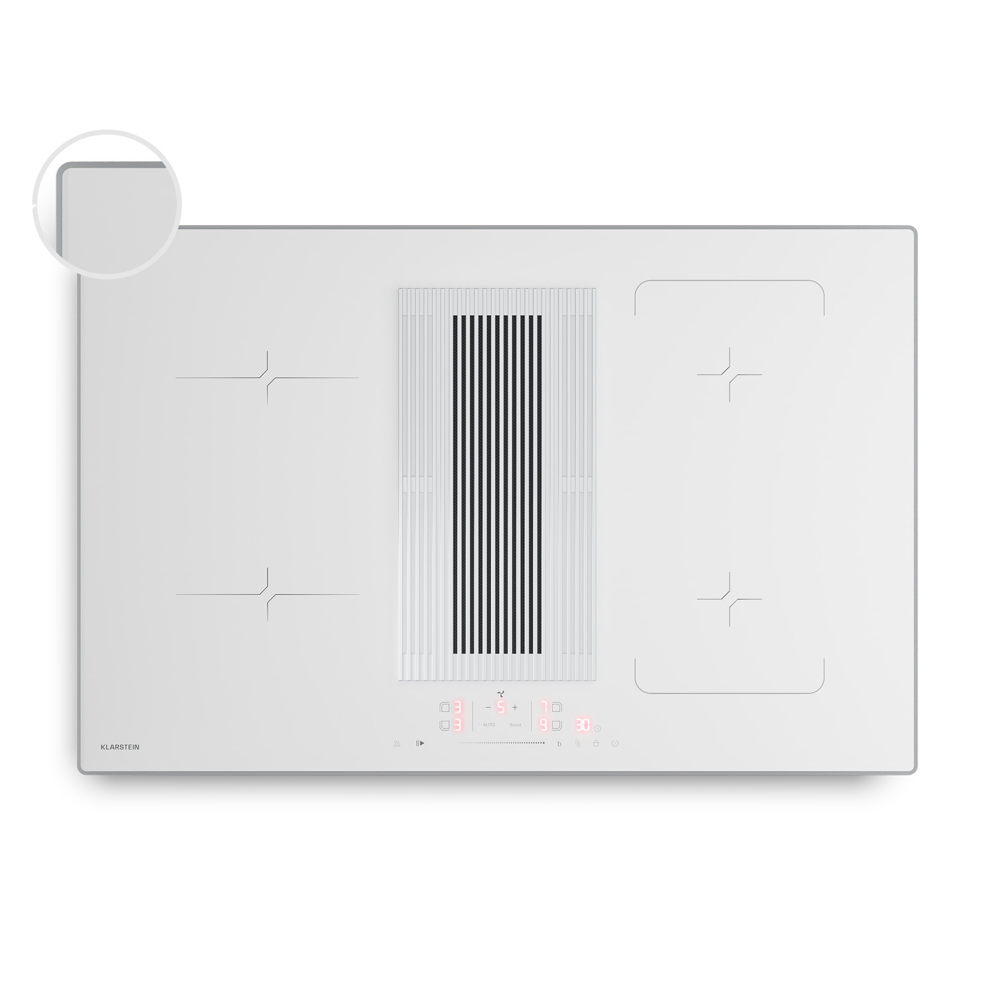 Klarstein Velaire indukcijska ploča za kuhanje s napom | 4 zone kuhanja | 8400 W | 80 cm