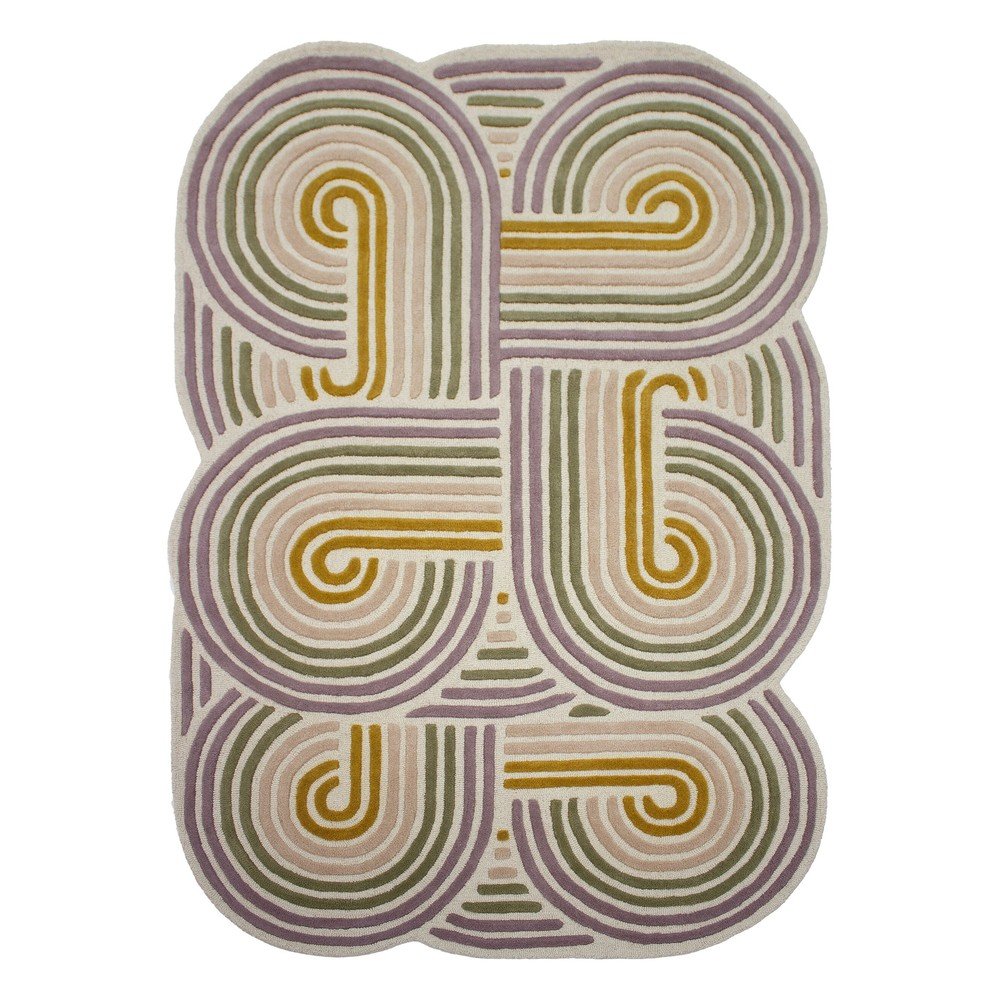 Zeleni ručno rađen vunen tepih 160x230 cm Spiral Shaped  – Flair Rugs
