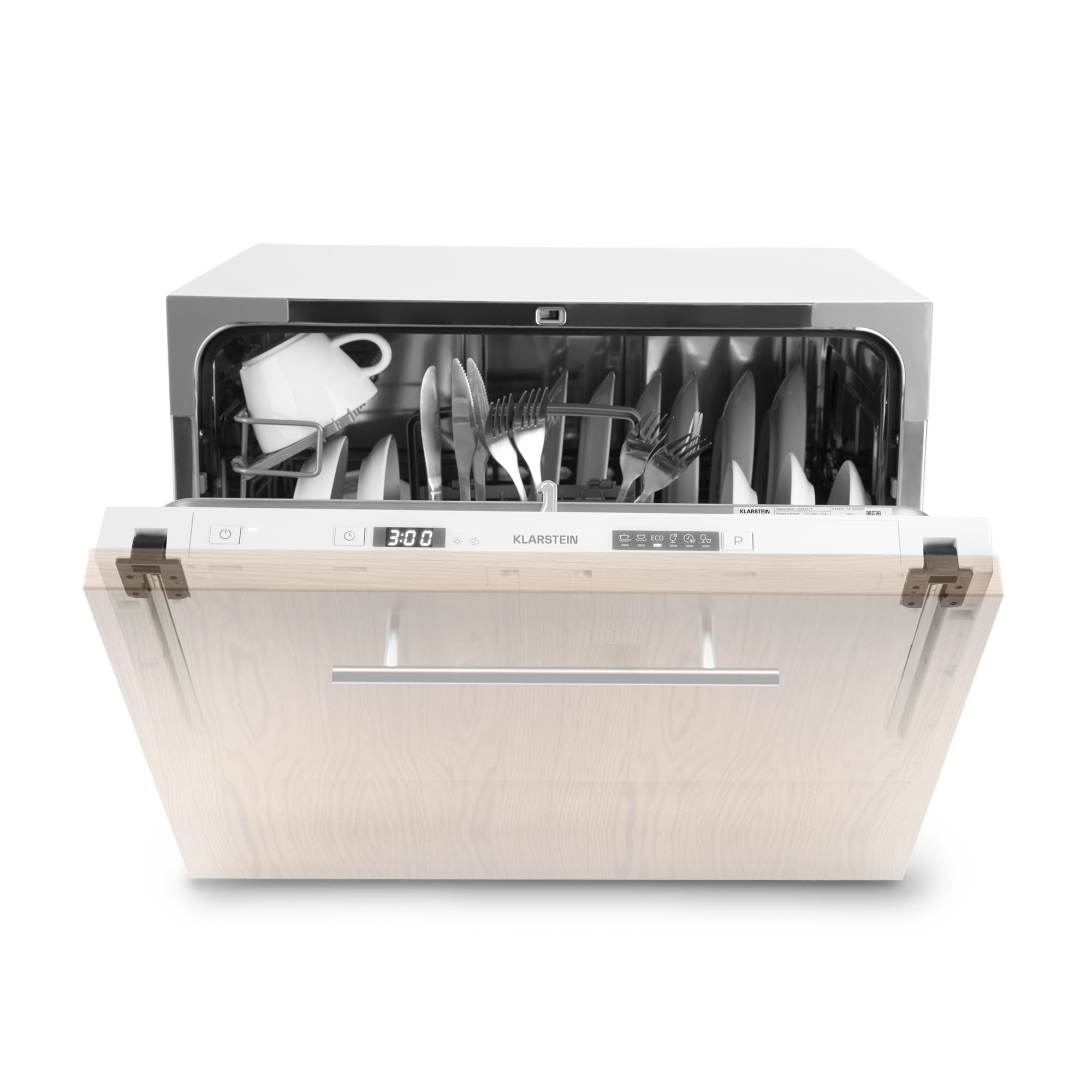 Klarstein Amazonia 6 Secret, ugradbena perilica posuđa, 6 programa, bijela
