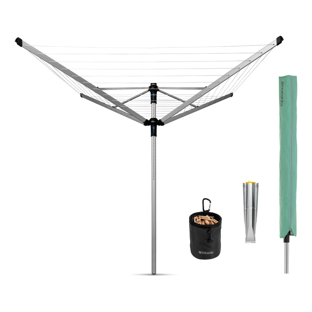 Vrtna sušilica za rublje u srebrnoj boji 50 m Lift-o-Matic Advance – Brabantia