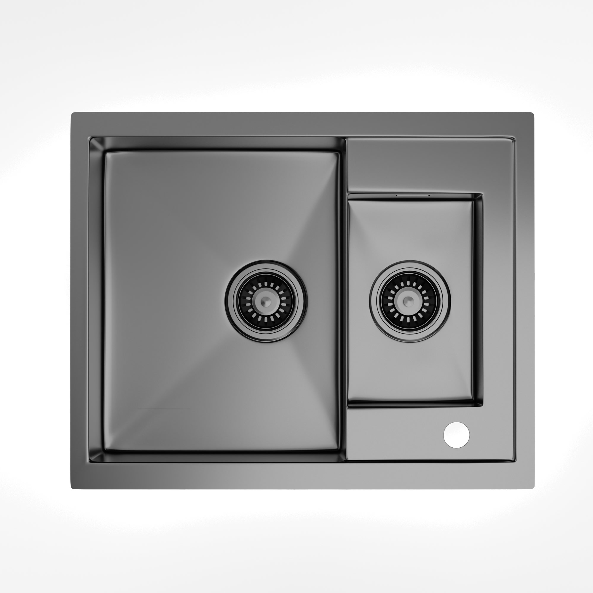 Klarstein TitanSteel kuhinjski sudoper, 61 x 50 cm, 2 sudopera, nehrđajući čelik, otporan na toplinu