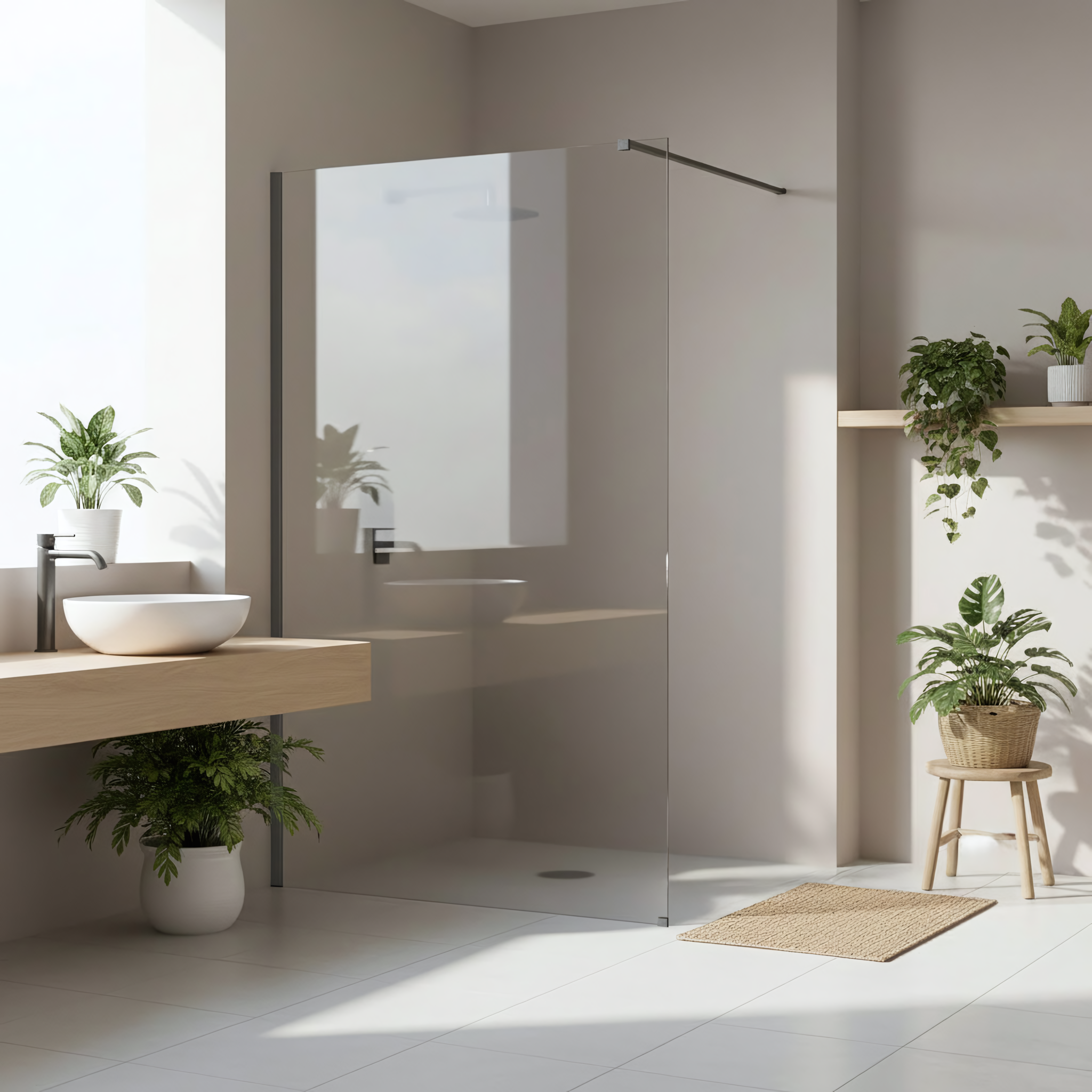 Tuš zaslon Rea Flexi Transparent / Titan 120