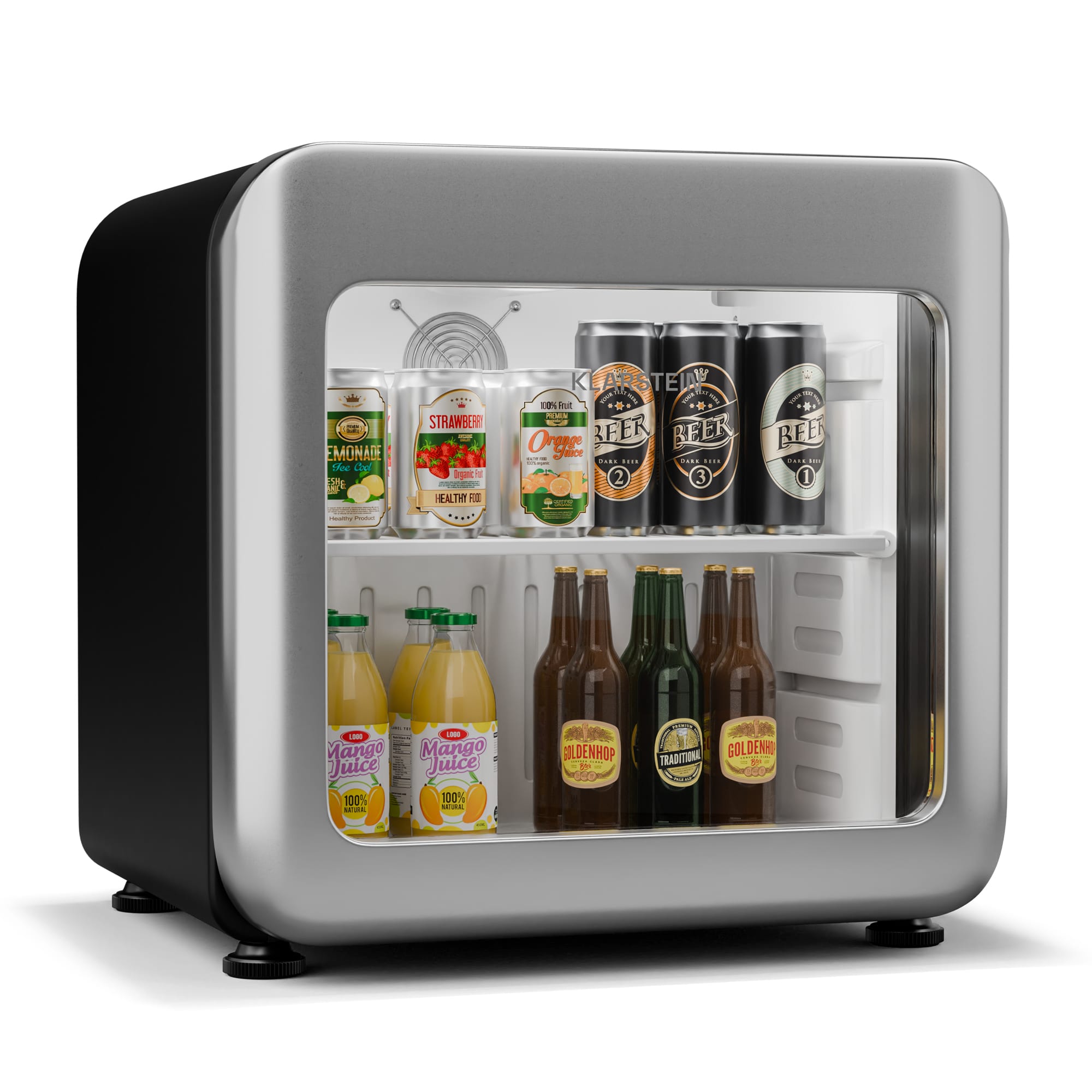 Klarstein Audrey Evo hladnjak za piće, retro dizajn, staklena vrata, 46 L, EEK C