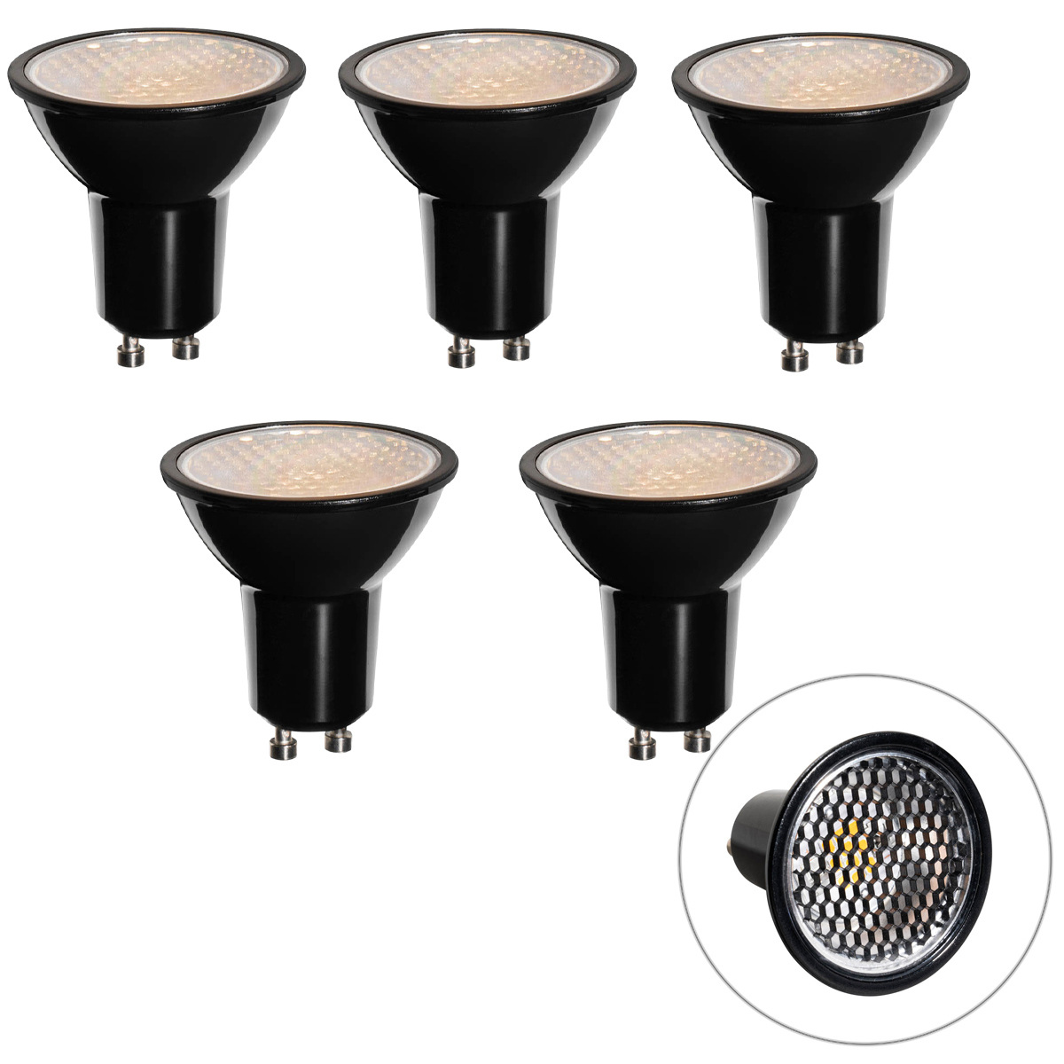 Set od 5 GU10 3-stupanjskih LED žarulja s mogućnošću prigušivanja 50mm Honey Rate 6W 400 lm 3000K