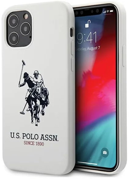 Maska US Polo iPhone 12 Pro Max 6,7" White Silicone Collection (USHCP12LSLHRWH)