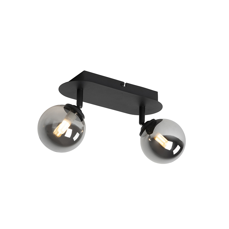 Moderna reflektor crna s dimnim staklom 2-svjetla - Atena