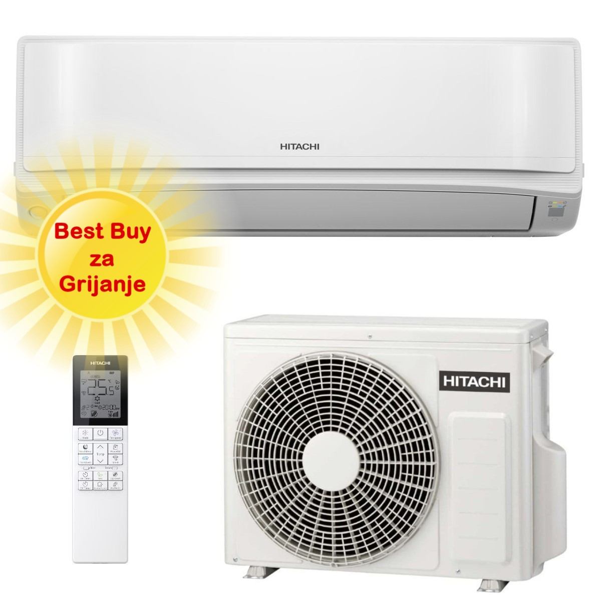 Hitachi Klima Uređaj 2,5Kw Rak-Vj25Rhae/Rac-Vj25Whae  R-32