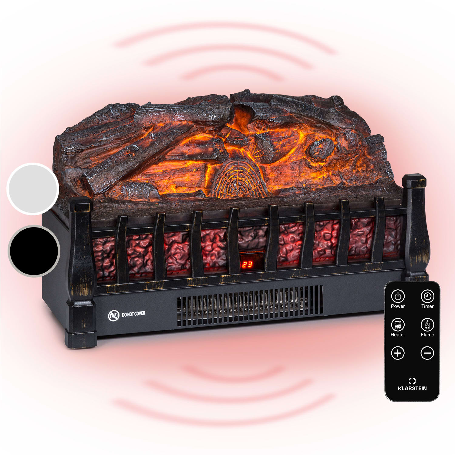 Klarstein Kamini FXL 2G Električni kamin Kamin umetak 1800 W 3D LED iluzija plamena