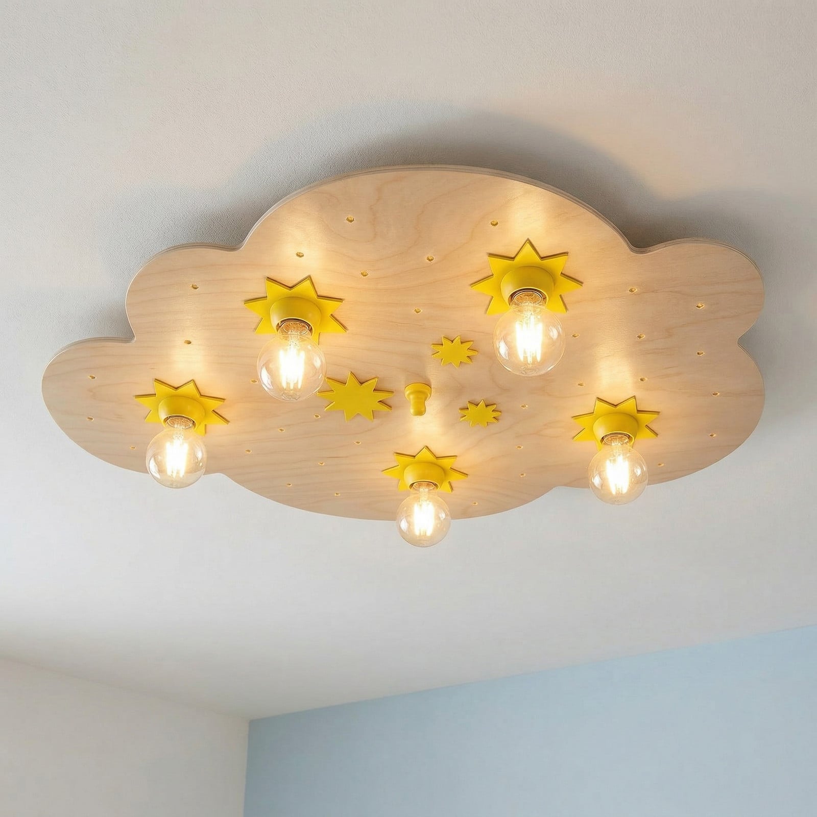Plafonjera Star Cloud, od prirodne bukve, 75 cm