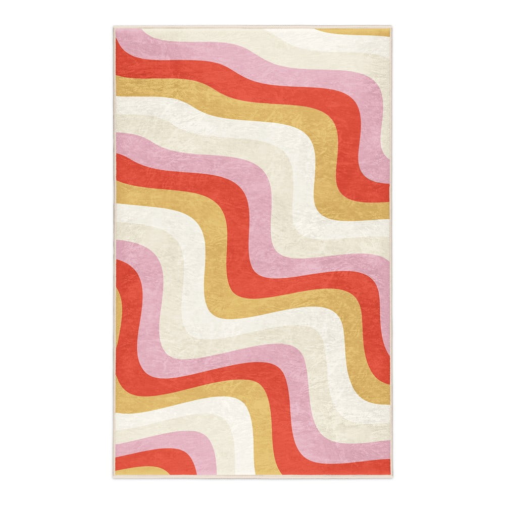 Žuti /ružičasti periv tepih 160x230 cm Creamy Raspberry Swirl – Mila Home