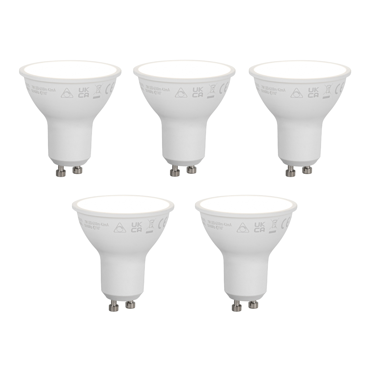 Set od 5 pametnih GU10 50mm prigušivih LED žarulja Opal 7W 630 lm 4000K