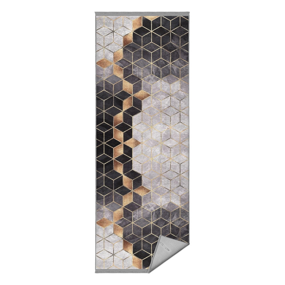 Staza  u sivo-zlatnoj boji 80x200 cm - Mila Home