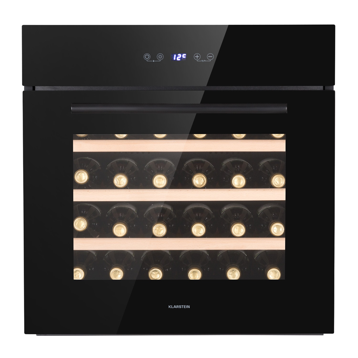 Klarstein Vinsider 30 Built-In Uno, ugradbeni hladnjak za vino, 30 boca, 77 litara, nehrđajući čelik