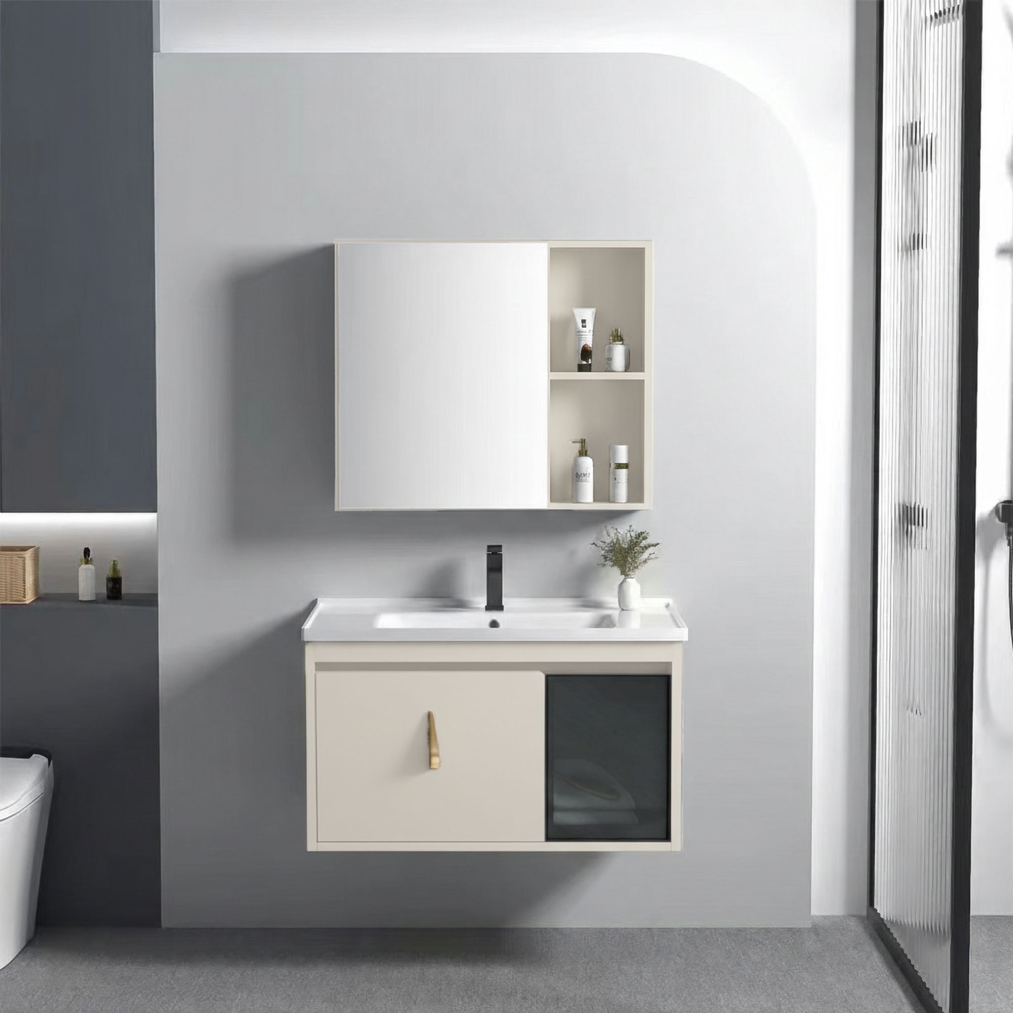 Set kupaonskog namještaja s umivaonikom Paris 60cm Beige