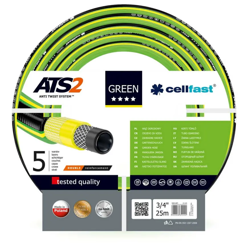 Crijevo za polijevanje GREEN ATS 5-slojni 3/4" 25M 15-120